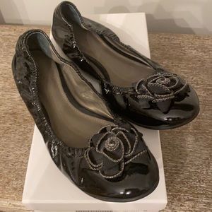 HALOGEN Women’s Blk Patent Ballet Flats Sz 10.5
